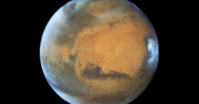 This is a Hubble Space Telescope photo of Mars taken when the planet was 50 million miles from Earth on May 12, 2016. Credit Credits: NASA, ESA, the Hubble Heritage Team (STScI/AURA), J. Bell (ASU), and M. Wolff (Space Science Institute)