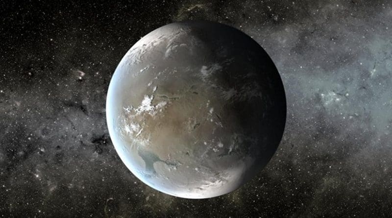 An artist's conception of Kepler-62f, a planet in the 'habitable zone' of a star located about 1,200 light-years from Earth. Credit NASA Ames/JPL-Caltech/T. Pyle