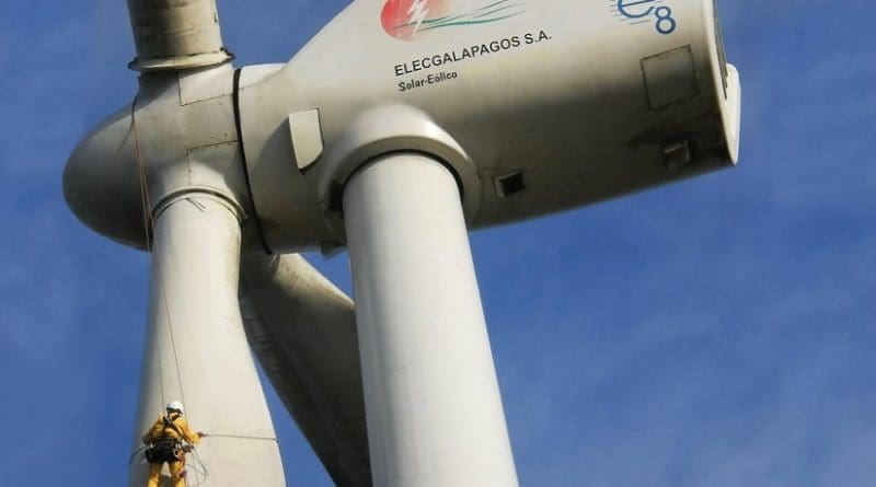 A performance summary and recommendations for the expansion of renewable energy on the Galapagos are contained in a new report by the Global Sustainable Electricity Partnership (GSEP, formerly the e8), a not-for-profit association of 11 of the world's foremost electricity firms, which led and financed the initial $10 million project. Credit EOLICSA
