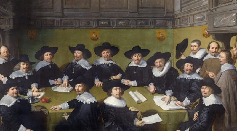 The city council of The Hague deliberating in 1636, Painting by Jan Antonisz. van Ravesteyn.