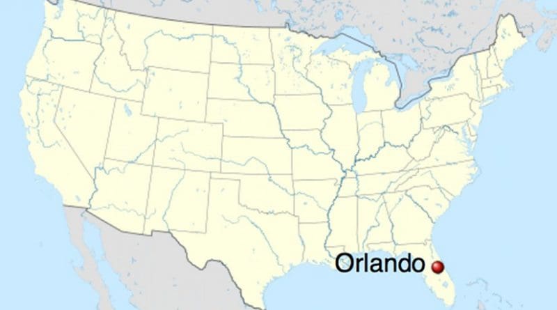 Location of Orlando, Florida. Source: Wikipedia Commons.