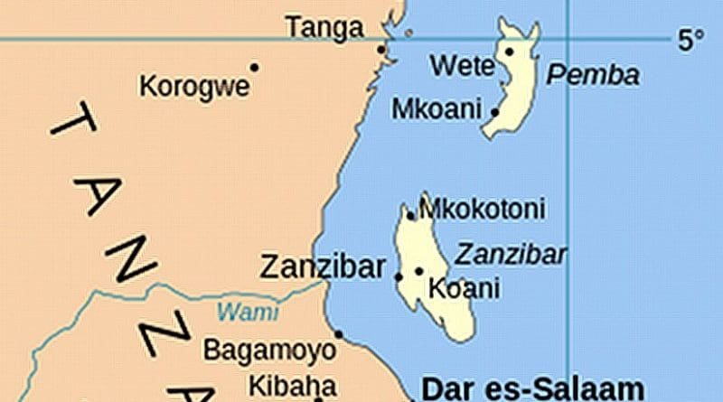 Location of Zanzibar in Tanzania. Source: Wikipedia Commons.