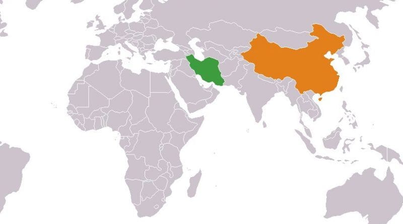 Locations of China and Iran. Source: Wikipedia Commons.