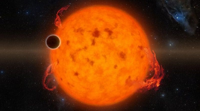 K2-33b, shown in this illustration, is one of the youngest exoplanets detected to date. It makes a complete orbit around its star in about five days. Source: NASA/JPL-Caltech