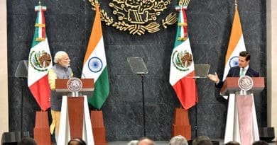The Prime Minister, Shri Narendra Modi in joint media briefing with the President of Mexico, Mr. Enrique Peaa Nieto at the official residence of Los Pinos, Mexico on June 08, 2016.. Source: India PM Office