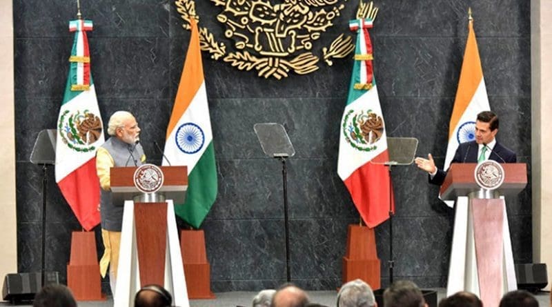 The Prime Minister, Shri Narendra Modi in joint media briefing with the President of Mexico, Mr. Enrique Peaa Nieto at the official residence of Los Pinos, Mexico on June 08, 2016.. Source: India PM Office