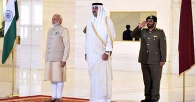 India's Prime Minister, Shri Narendra Modi receives ceremonial honours, at Emiri Diwan, in Doha, Qatar on June 05, 2016. Photo Credit: India PM office.