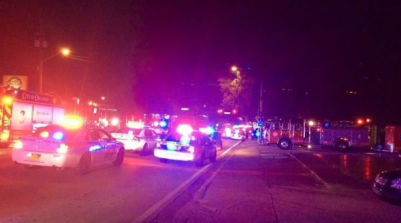 Law enforcement and medical assistance arriving at the scene of mass shooting at Pulse Nightclub in Orlando, Florida. Photo Credit: City of Orlando Police Department