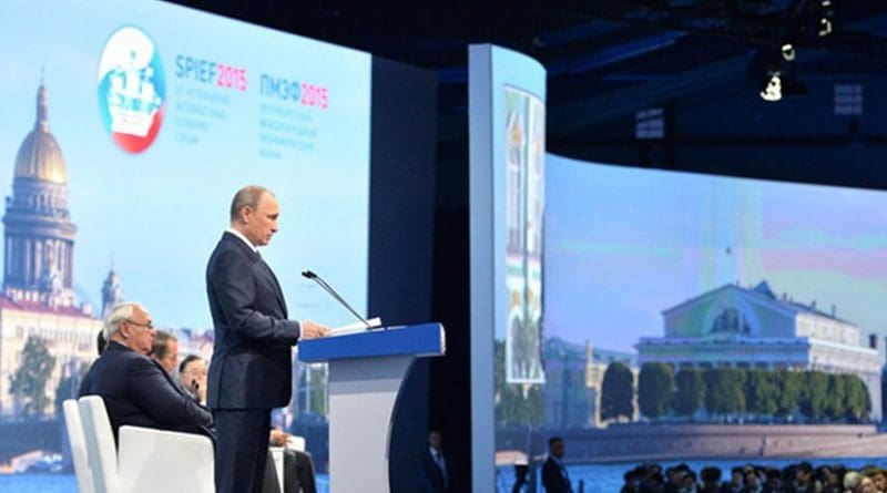 Russia's Vladimir Putin speaking at SPIEF. Photo Credit: Kremlin.ru