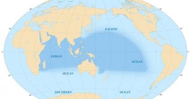 Area covered by the Indo-Pacific biogeographic region. Graphic by Eric Gaba, Wikipedia Commons.