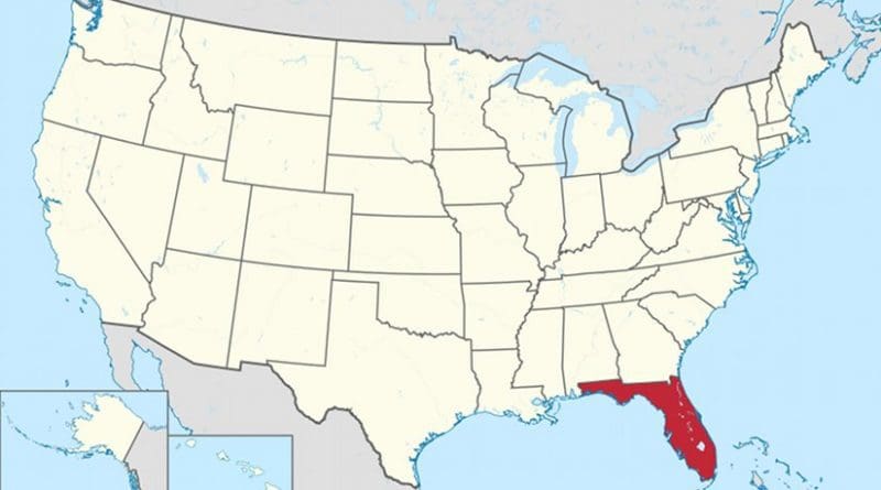 Location of Florida. Source: Wikipedia Commons.