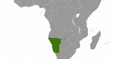 Location of Namibia. Source: CIA World Factbook.