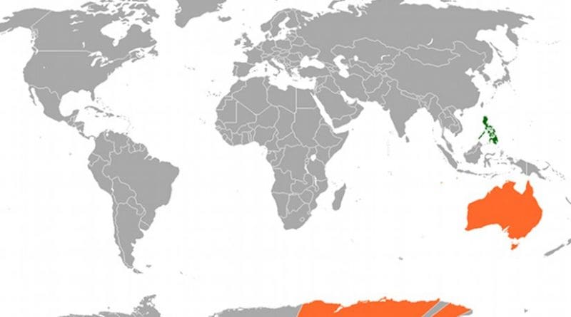 Locations of the Philippines and Australia. Source: Wikipedia Commons