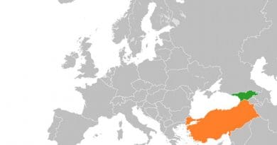 Locations of Georgia (Green) and Turkey. Source: Wikipedia Commons.