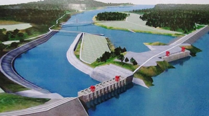 An overview rendition of the Myitsone Dam in Burma. Source: Wikipedia Commons.