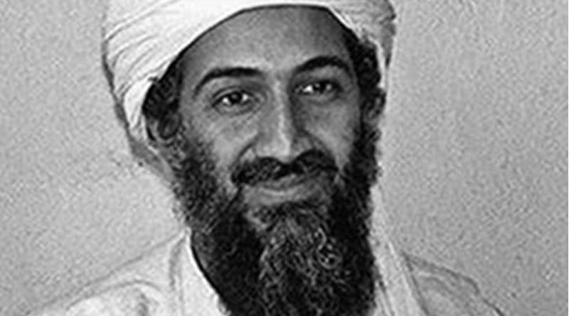 Osama bin Laden. Original photo by Hamid Mir, Wikipedia Commons.