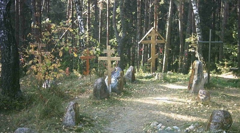 Kurapaty forest graves in Belarus. Photo by Tobster, Wikipedia Commons.