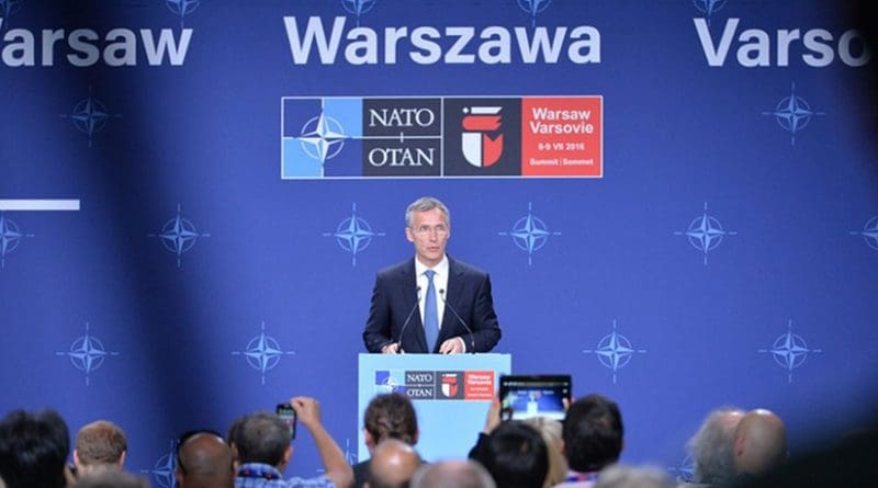 Press conference by NATO Secretary General Jens Stoltenberg following the North Atlantic Council meeting at the level of Heads of State and Government. Photo Credit: NATO