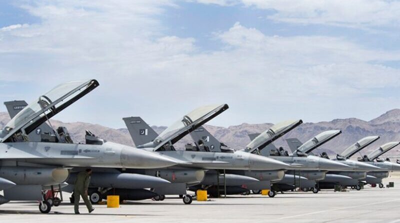 Pakistan Air Force (PAF) F-16s. U.S. Air Force photo by Lawrence Crespo, Wikipedia Commons.