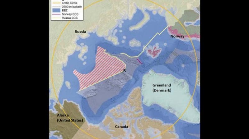 Russia has extensive territorial claims in the Arctic region. Graphic by Brian Van Pay, Wikipedia Commons.