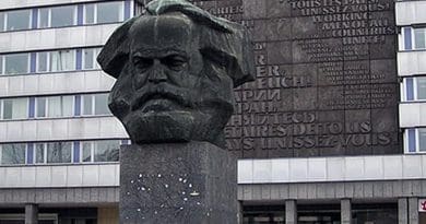GDR-era Karl Marx monument in Chemnitz (renamed Karl-Marx-Stadt from 1953 to 1990). Photo by RobbyBer, Wikipedia Commons.