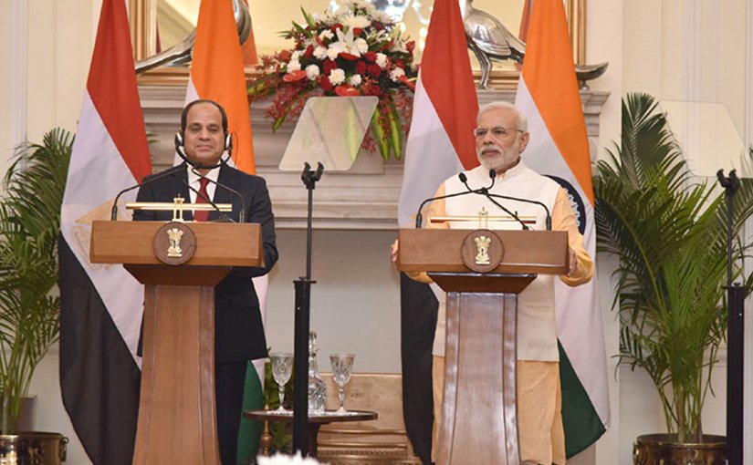 Egyptian President Abdel Fattah Al-Sisi and India's Prime Minister Narendra Modi. Photo Credit: India PM office.
