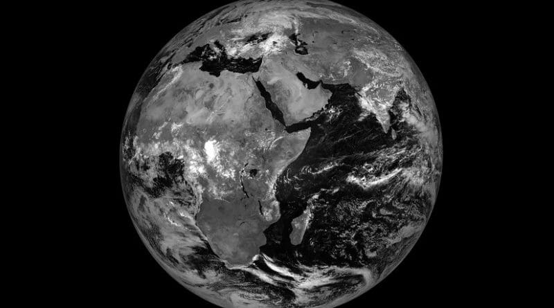 An image from Meteosat-8 at its new location of 41.5 degrees East