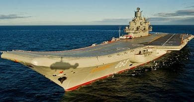Russia's Admiral Kuznetsov aircraft carrier. Photo credit: Russia's Ministry of Defence, Wikipedia Commons.