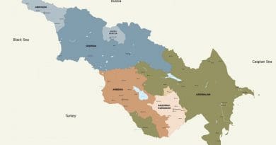 Map of the Republics and Major Regions of the Southern Caucasus