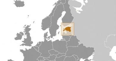 Location of Estonia. Source: CIA World Factbook