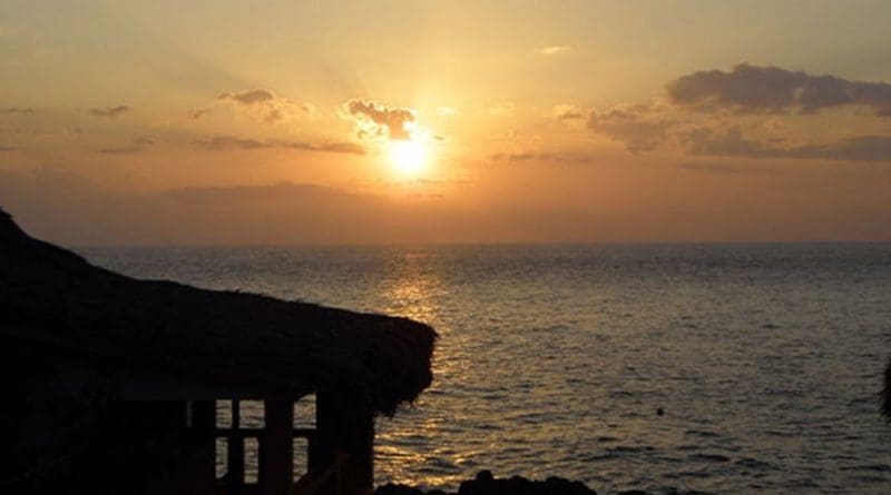 Sunset on Jamaica beach.