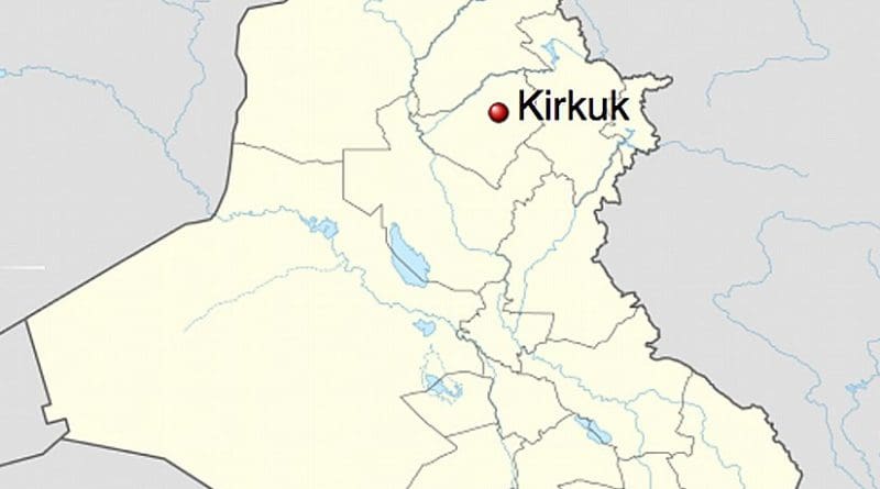 Kirkuk's location in Iraq. Source: Wikipedia Commons.