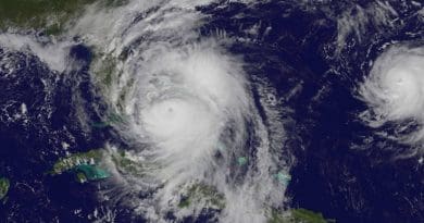 This visible image on Oct. 6 at 1:00 p.m. EDT from NOAA's GOES-East satellite shows Hurricane Matthew as it regained Category 4 Hurricane Status. Credits: NASA/NOAA GOES Project