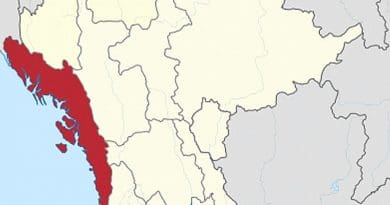 Location of Rakhine State in Myanmar. Source: Wikipedia Commons.