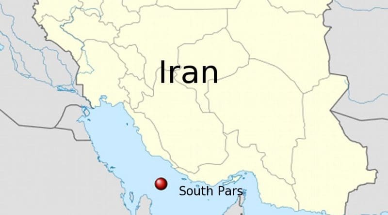 Location of South Pars / North Dome Field and Iran. Source: Wikipedia Commons.