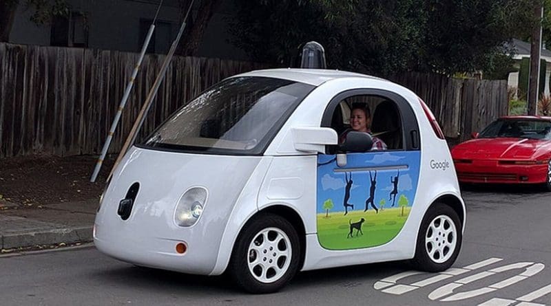 A Google self-driving car. Photo by Grendelkhan, Wikipedia Commons.