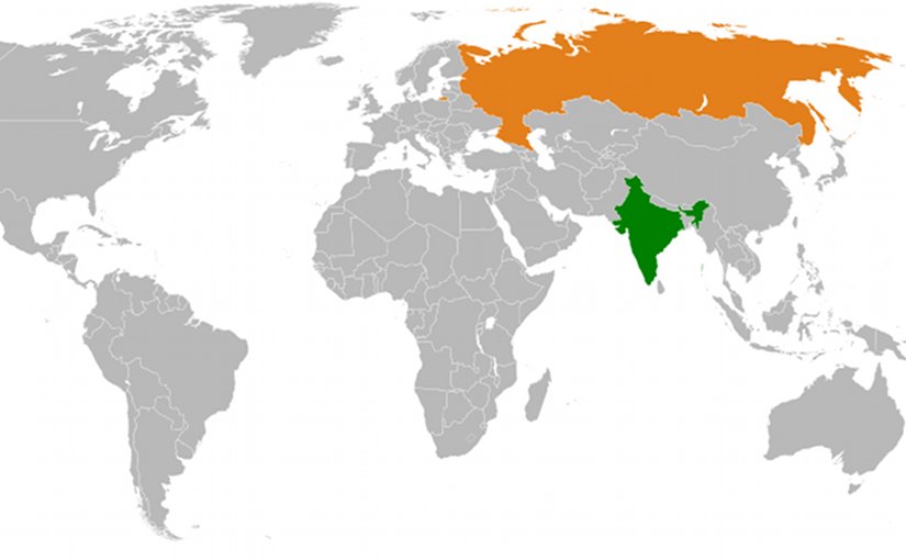 Locations of India and Russia. Source: Wikipedia Commons.