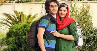 Golrokh Ebrahimi Iraee and her husband Arash Sadeghi, together they are serving 25 years in prison. Photo via Radio Zamaneh.