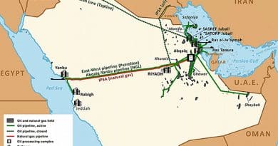 Saudi Arabia major oil and natural gas infrastructure. Source: EIA