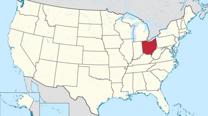 Location of Ohio in United States. Credit: Wikipedia Commons.