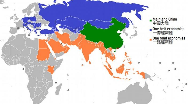China and One Belt, One Road Economies. Graphic by Tart, Wikipedia Commons.
