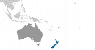 Location of New Zealand. Source: CIA World Factbook.