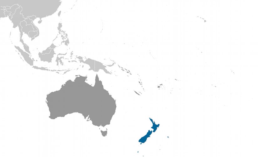 Location of New Zealand. Source: CIA World Factbook.