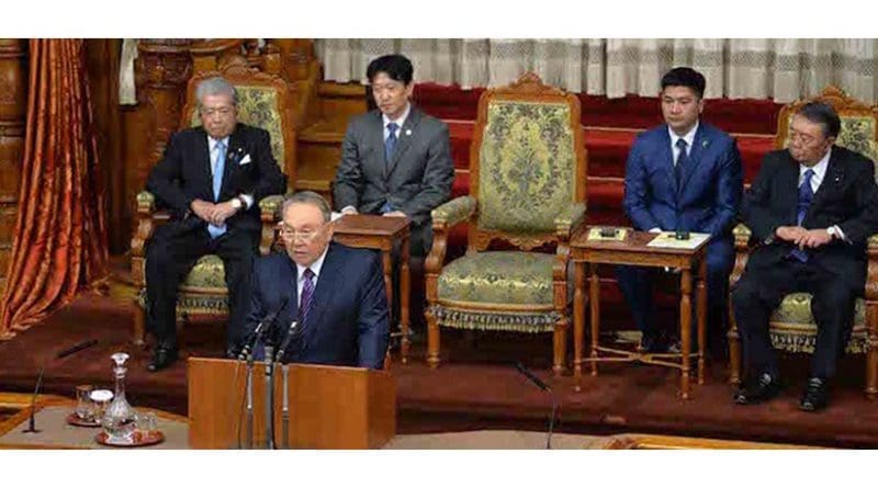 Kazakh President Nazarbayev addressing Japan's Parliament. Credit: Official Site of the President of the Republic of Kazakhstan.