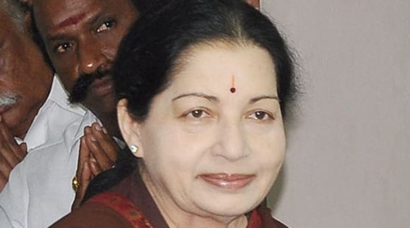 India's J. Jayalalithaa. Photo by Prakashfotos, Wikipedia Commons.