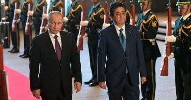 Russia's President Vladimir Putin with Japanese Prime Minister Shinzo Abe. Photo credit: Kremlin.ru