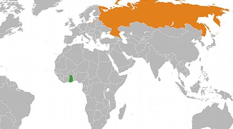 Locations of Ghana and Russia. Source: Wikipedia Commons.