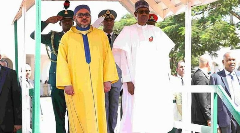 Morocco's King Mohammed VI and the Nigerian President Muhammadu Buhari
