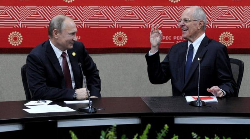 Russia's Vladimir Putin with Peru's Pedro Pablo Kuczynski. Source: Kremlin.ru