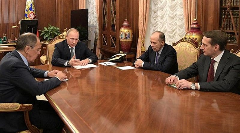 Russian President Vladimir Putin discussing countermeasures after the assassination of Andrei Karlov. Photo Credit. Kremlin.ru